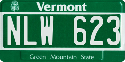 VT license plate NLW623