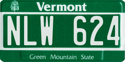 VT license plate NLW624