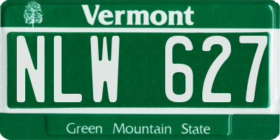 VT license plate NLW627