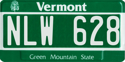 VT license plate NLW628