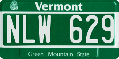 VT license plate NLW629