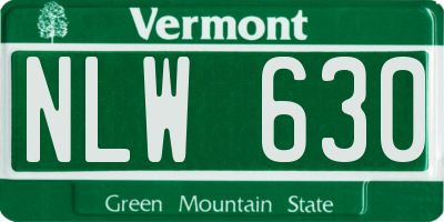 VT license plate NLW630