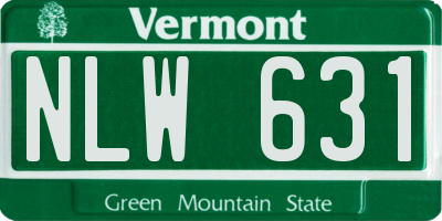VT license plate NLW631
