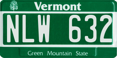 VT license plate NLW632