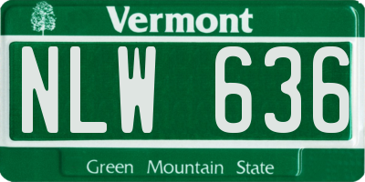 VT license plate NLW636