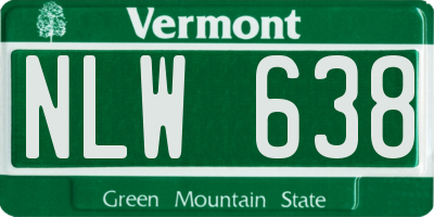 VT license plate NLW638