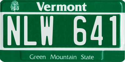 VT license plate NLW641