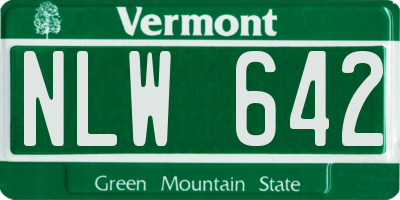 VT license plate NLW642