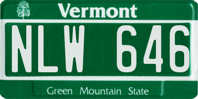 VT license plate NLW646