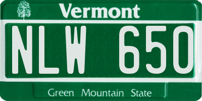 VT license plate NLW650
