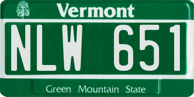 VT license plate NLW651