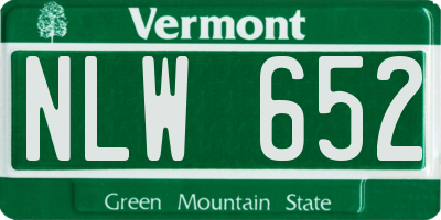 VT license plate NLW652