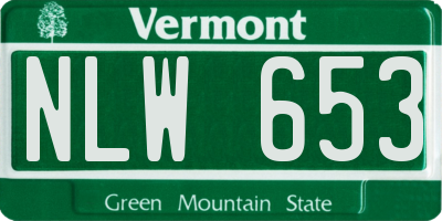 VT license plate NLW653