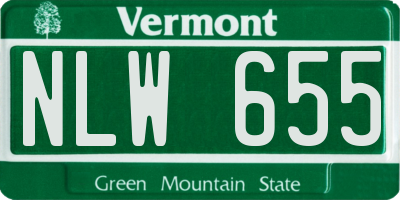 VT license plate NLW655