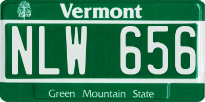 VT license plate NLW656