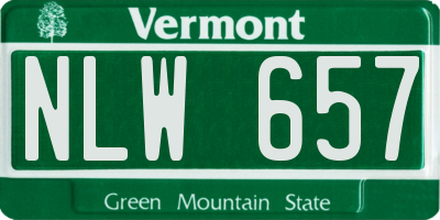 VT license plate NLW657