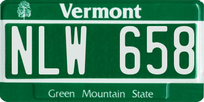 VT license plate NLW658