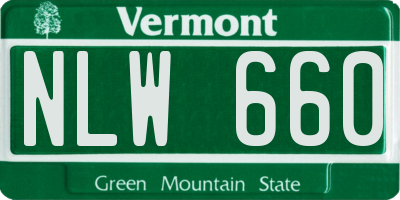 VT license plate NLW660