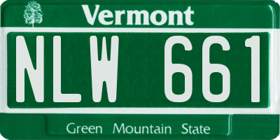 VT license plate NLW661