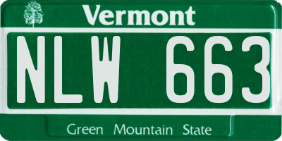 VT license plate NLW663