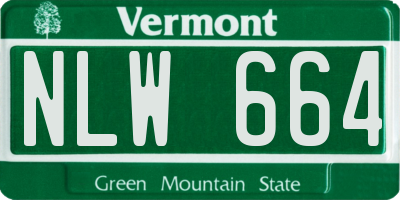 VT license plate NLW664