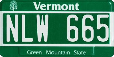 VT license plate NLW665