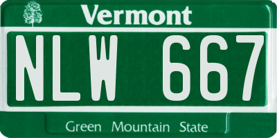 VT license plate NLW667