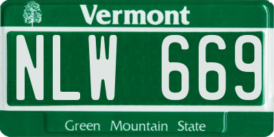 VT license plate NLW669