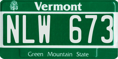 VT license plate NLW673