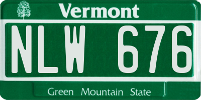 VT license plate NLW676