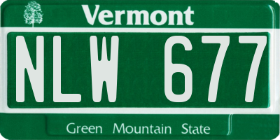 VT license plate NLW677