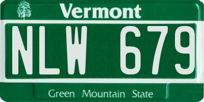 VT license plate NLW679