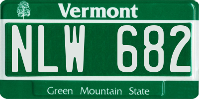VT license plate NLW682