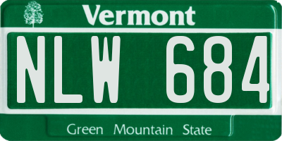 VT license plate NLW684