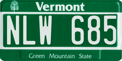 VT license plate NLW685