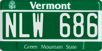 VT license plate NLW686