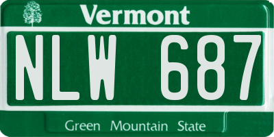 VT license plate NLW687