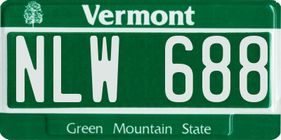VT license plate NLW688