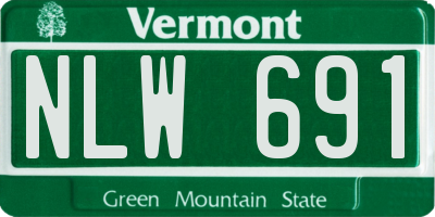 VT license plate NLW691
