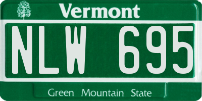 VT license plate NLW695