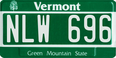 VT license plate NLW696