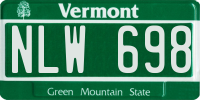 VT license plate NLW698