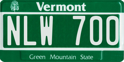 VT license plate NLW700