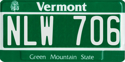 VT license plate NLW706
