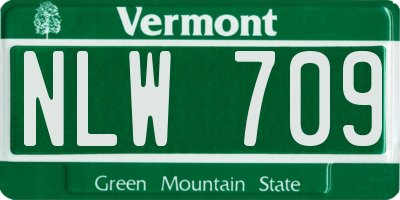 VT license plate NLW709