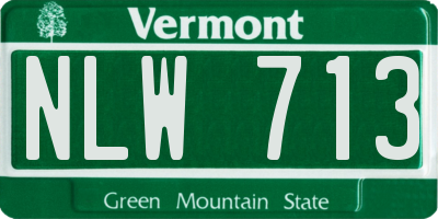 VT license plate NLW713
