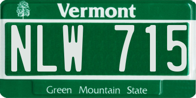 VT license plate NLW715
