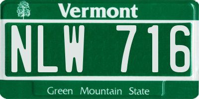VT license plate NLW716