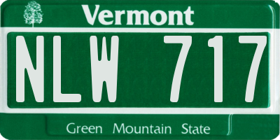 VT license plate NLW717
