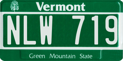 VT license plate NLW719